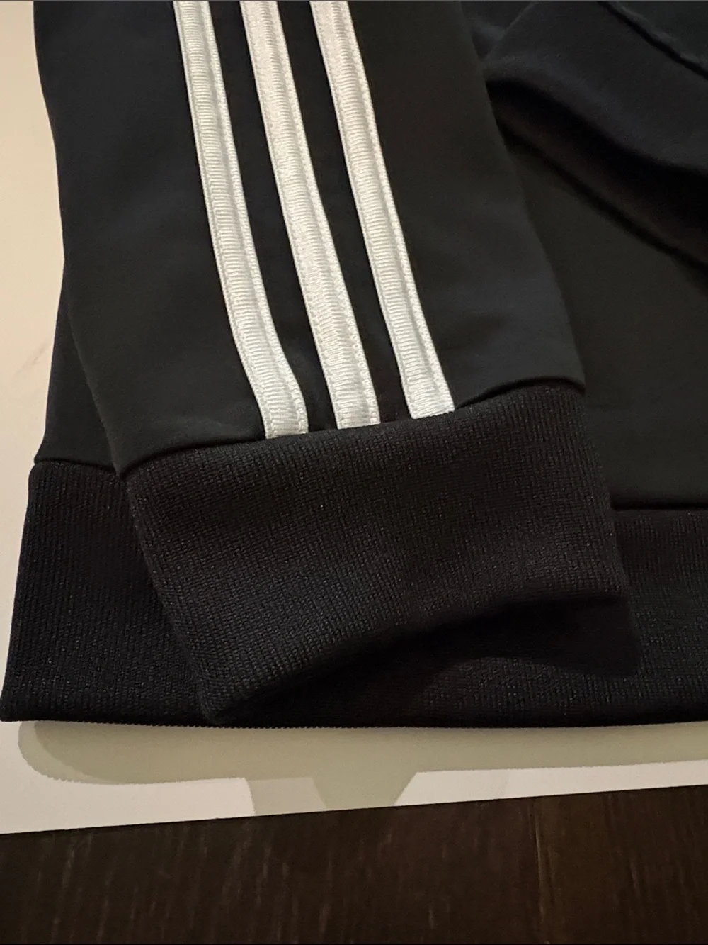 adidas Black Track Jacket with White 3-Stripe Detail